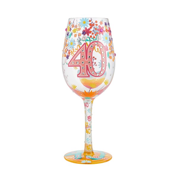 Happy 40th Birthday Wine Glass     - 51177