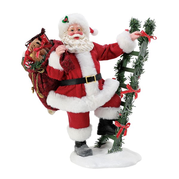 Santa Steps Up Figurine     - 51188