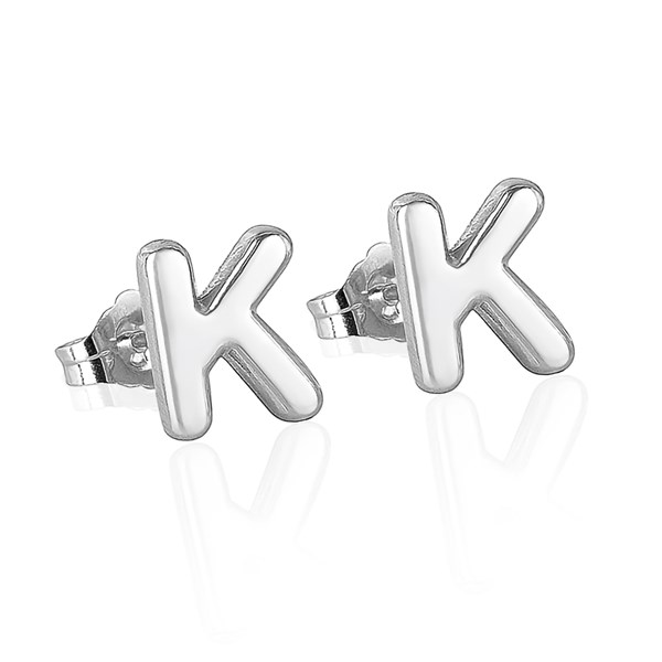 Personalized Bubble Letter Initial Earrings  - 51323D