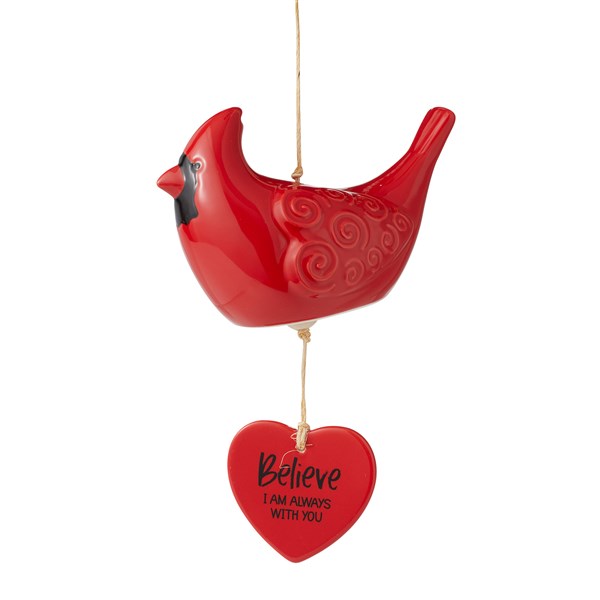 Engraved Ceramic Cardinal Wind Chime  - 51332