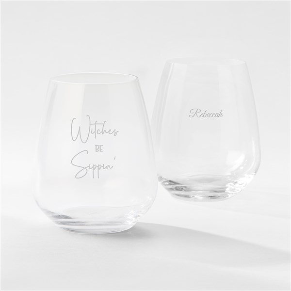 Engraved Witches Sippin' Atelier Stemless Wine Glass   - 51612