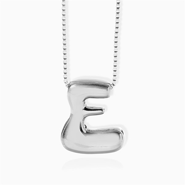 Custom Bubble Letter Initial Necklace - 51912D