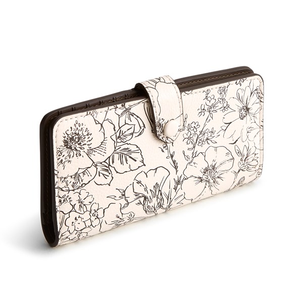 Vera Bradley Leather Tab Wallet in Bloom Cottage Cream     - 52190