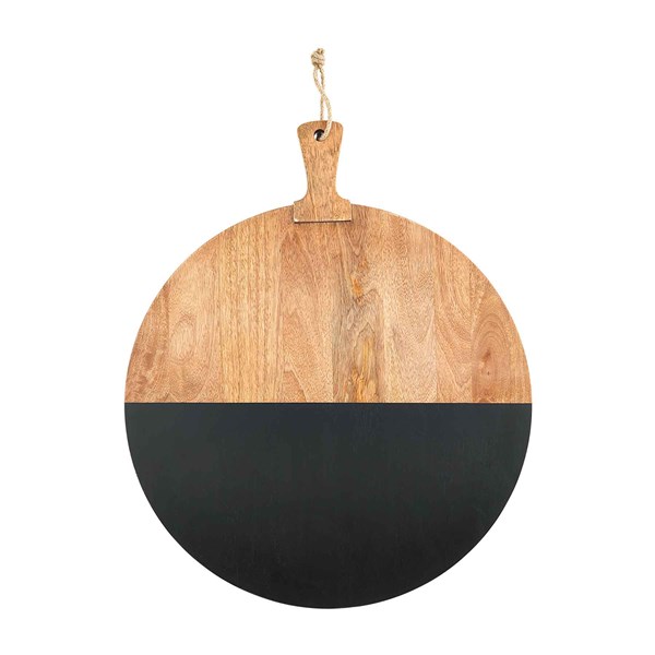 Round Black Wood Serving Board   - 52214