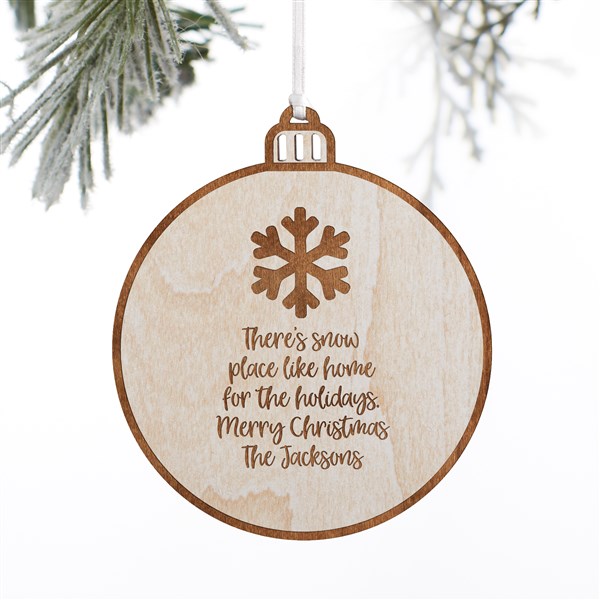 Kittenish Engraved Wood Holiday Icon Ornament   - 52244