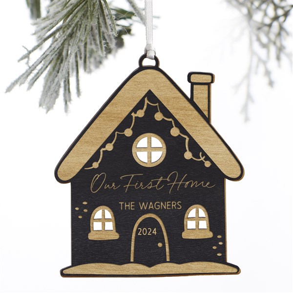 Kittenish Engraved Wood Holiday Home Ornament - 52252