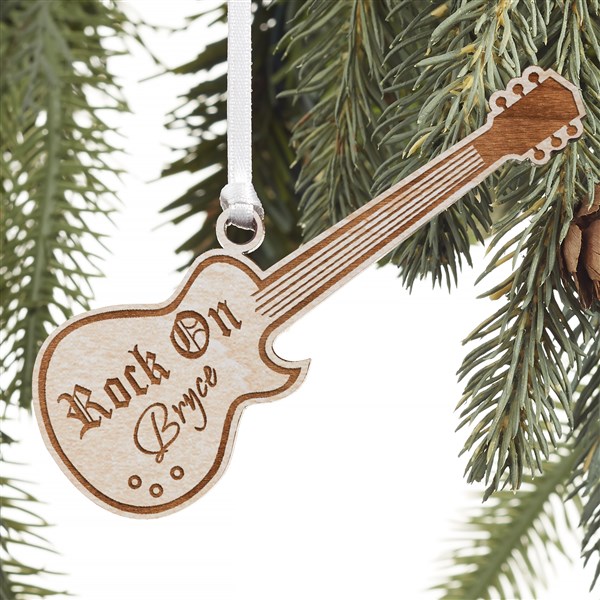 Kittenish Engraved Wood Guitar Ornaments   - 52254