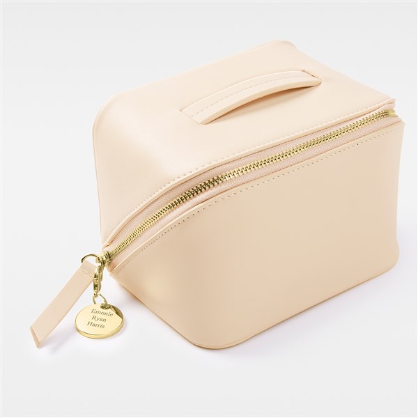 Kittenish Engraved Small Blush Leather Beauty Case    - 52384