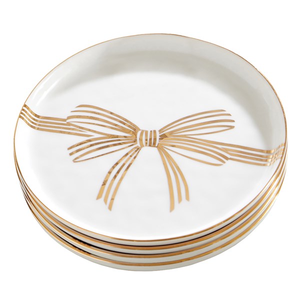 Gold Bow Appetizer Plate Set of 4    - 52524