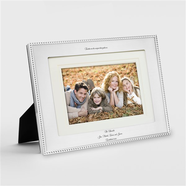 Kittenish Engraved Silver Beaded 8x10 Picture Frame  - 52688