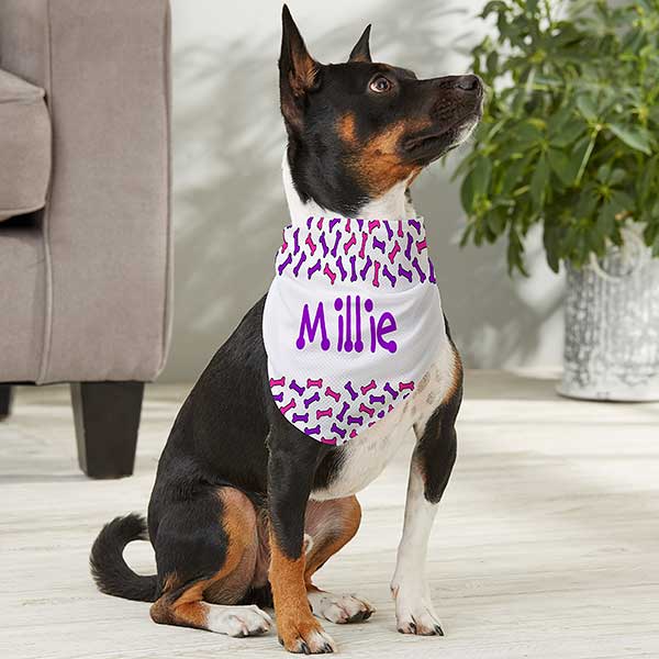 Dog Bone Personalized Dog Bandanas - 5279